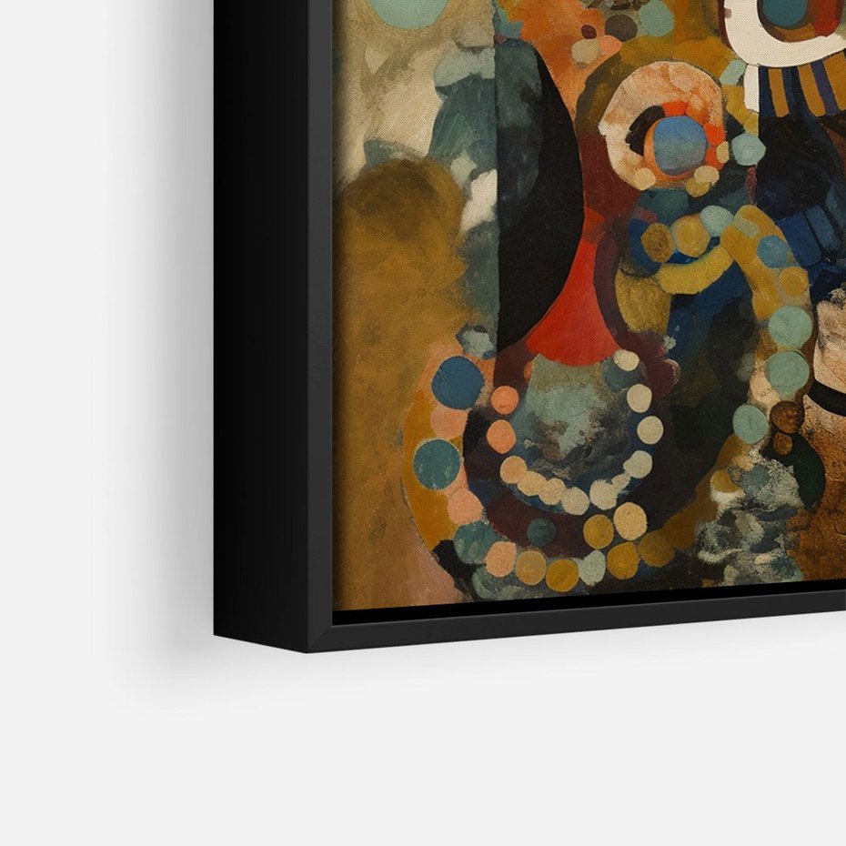 Obraz w ramie 50x70 - Podróżne Wizje Aberracji - abstrakcyjny obraz, mnogość kolorów - rama czarna