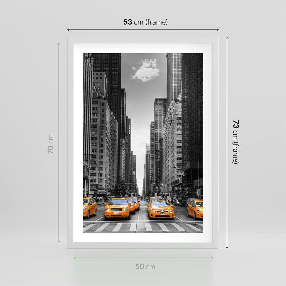 Plakat w ramie 50x70 - Wibracje Nowego Jorku - miasto, Nowy Jork - rama biała