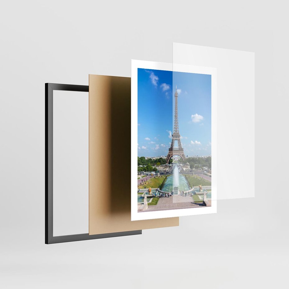 Plakat w ramie 50x70 - Wieża Eiffla - Eiffla, Paryż - rama czarna
