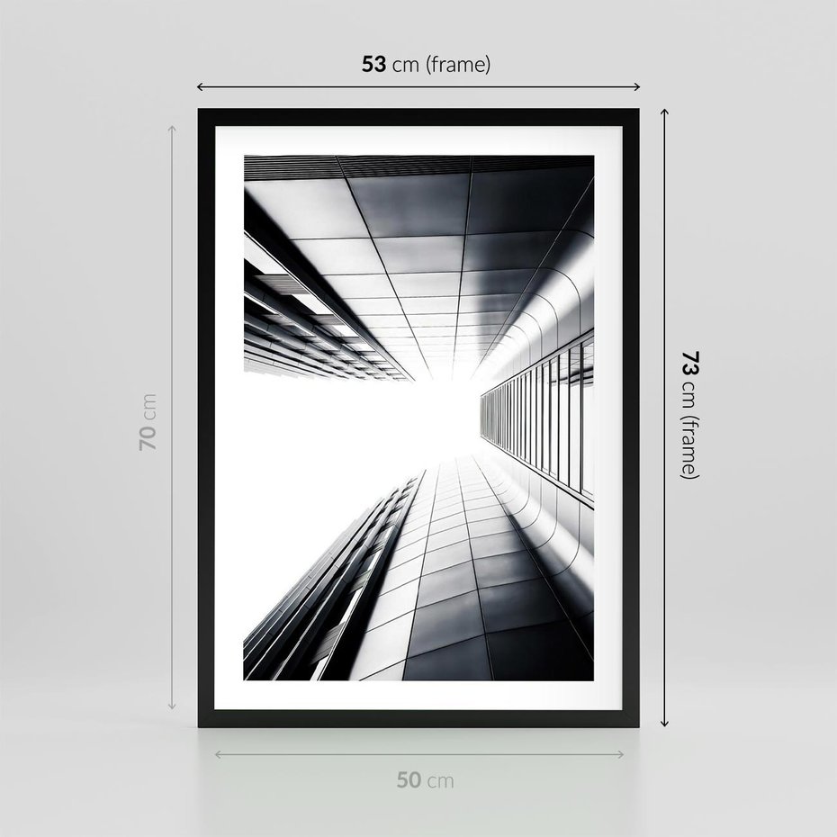 Plakat w ramie 50x70 - Architektura o Prostych Formach - architektura, proste formy - rama czarna