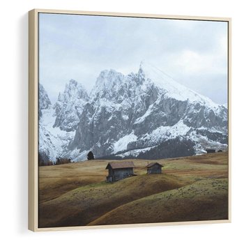 Obraz w ramie 80x80 - Odkryj Ich Urok - góry, skandynawia - rama drewno