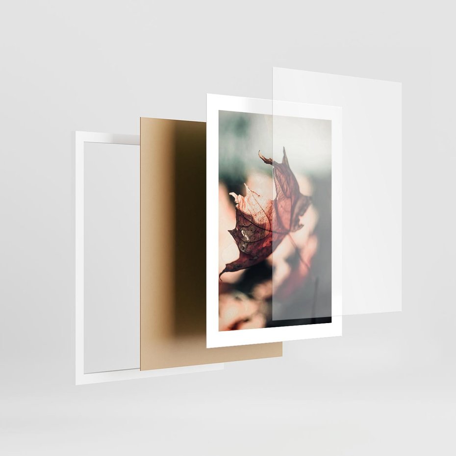 Plakat w ramie 30x40 - Liść w Jesieni - jesienny liść, czerwony - rama biała