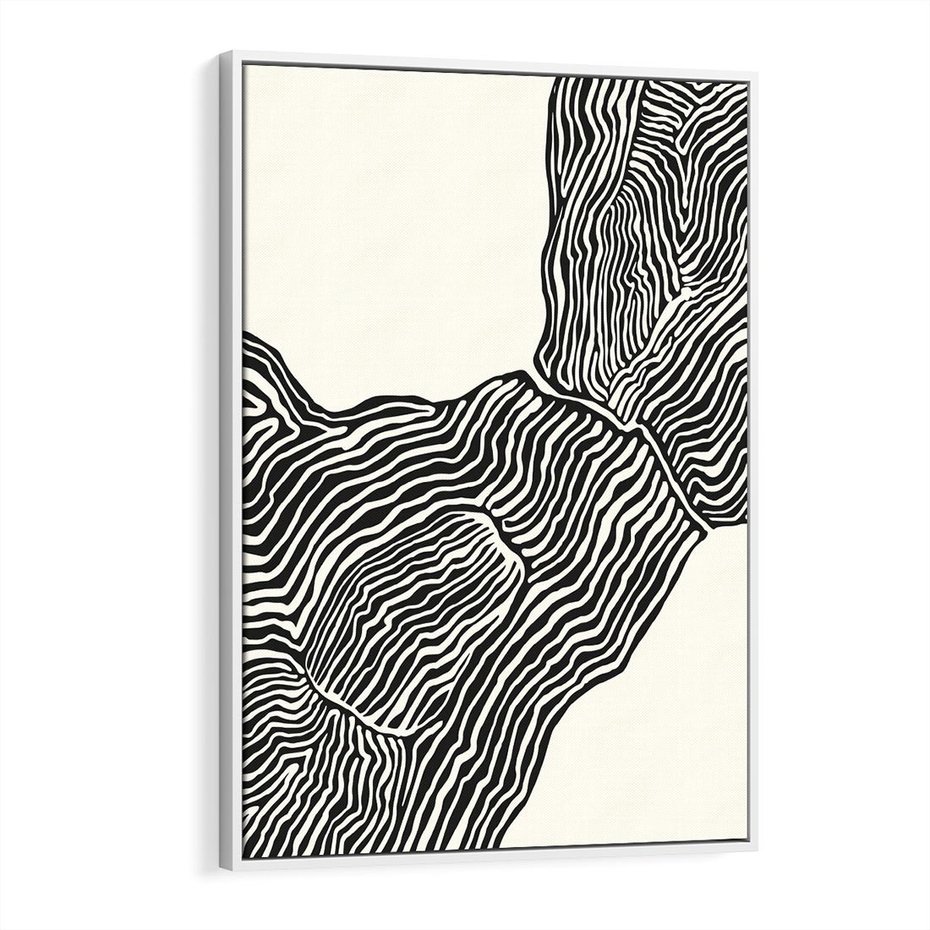 Obraz w ramie 70x100 - Migoczące Kontury - boho plakat, rycina - rama biała