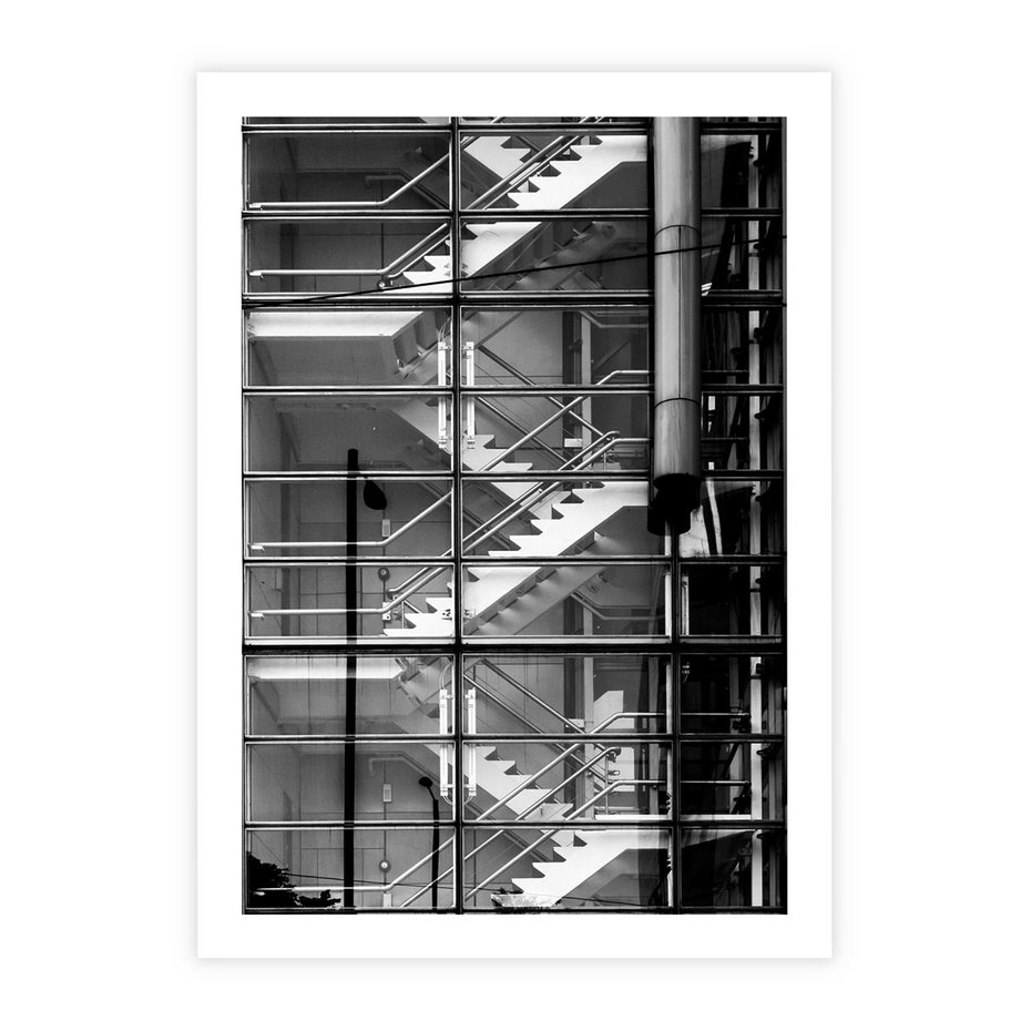 Plakat bez ramy 21x30 - Schody do architektonicznej przestrzeni - schody, architektura