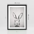 Plakat w ramie 30x40 - Szkicowany królik w grafice - szkic, królik - rama czarna
