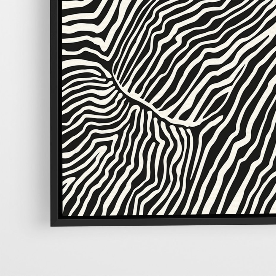 Obraz w ramie 70x100 - Migoczące Kontury - boho plakat, rycina - rama czarna