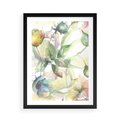 Plakat w ramie 50x70 - Delikatne Kolory - akwarelowe, kwiaty - rama czarna