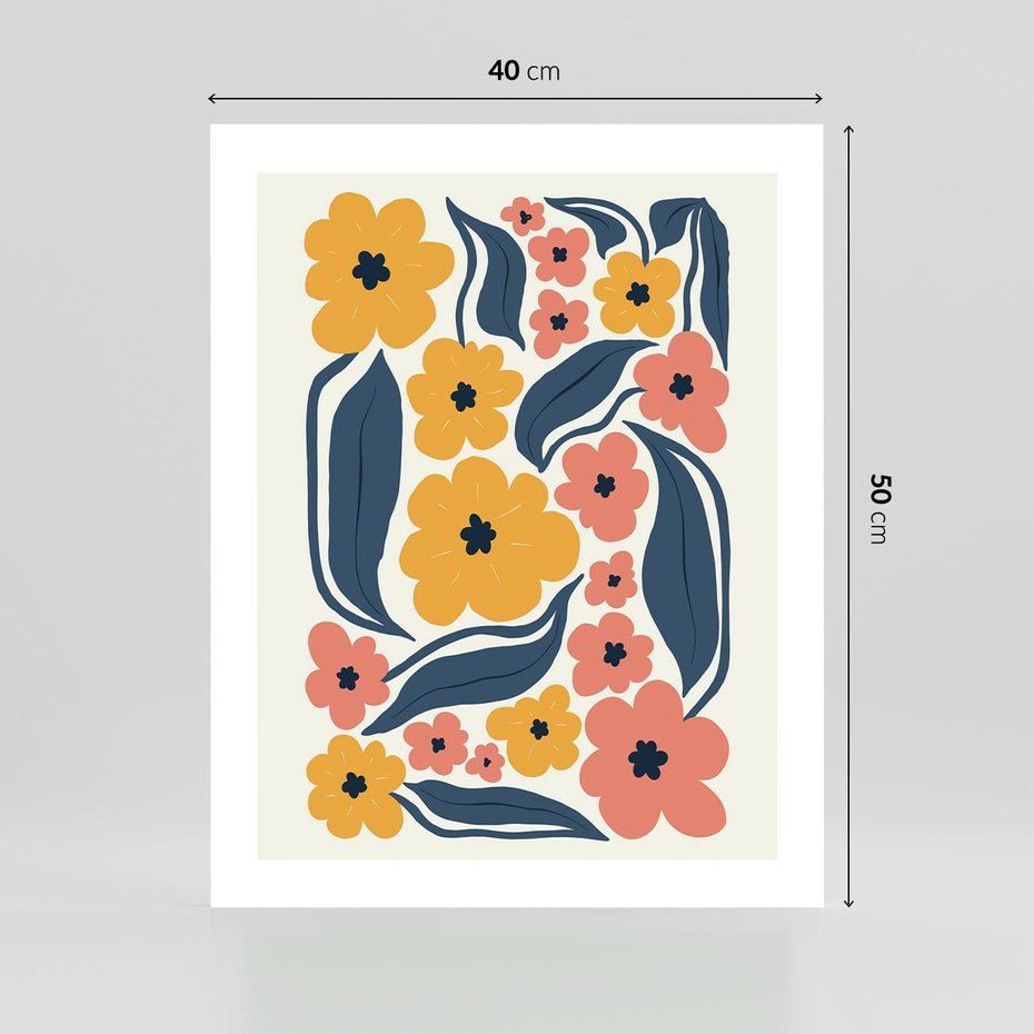 Plakat bez ramy 40x50 - Pastelowe Impresje - pastelowe kwiaty, abstrakcyjna kompozycja