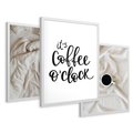 Zestaw obrazy w ramie 40x50 galeria - Kawa, w, łóżku, do, sypialni - rama biała