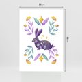 Plakat bez ramy 21x30 - Boho Wiatr - boho plakat, królik