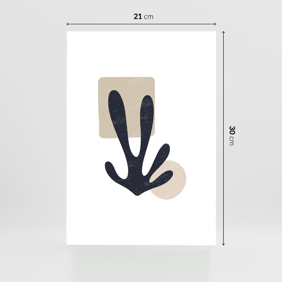 Plakat bez ramy 21x30 - Granatowa Odsłona - minimalistyczna nowczesna grafika, styl matisse