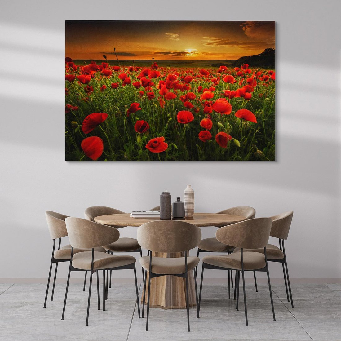 Obraz na płótnie 120x80 - Maki na łące: Przebudzenie wiosny - mak, maki