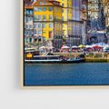 Obraz w ramie 80x80 - Kolorowa Przystań - nadmorskie miasto, kolorowe budynki - rama drewno