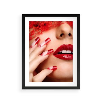 Plakat w ramie 50x70 - Piękno manicure: kolory i elegancja - paznokcie, manicure - rama czarna