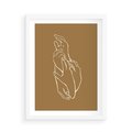 Plakat w ramie 50x70 - Splecione Dłonie - szkic, minimalizm - rama biała