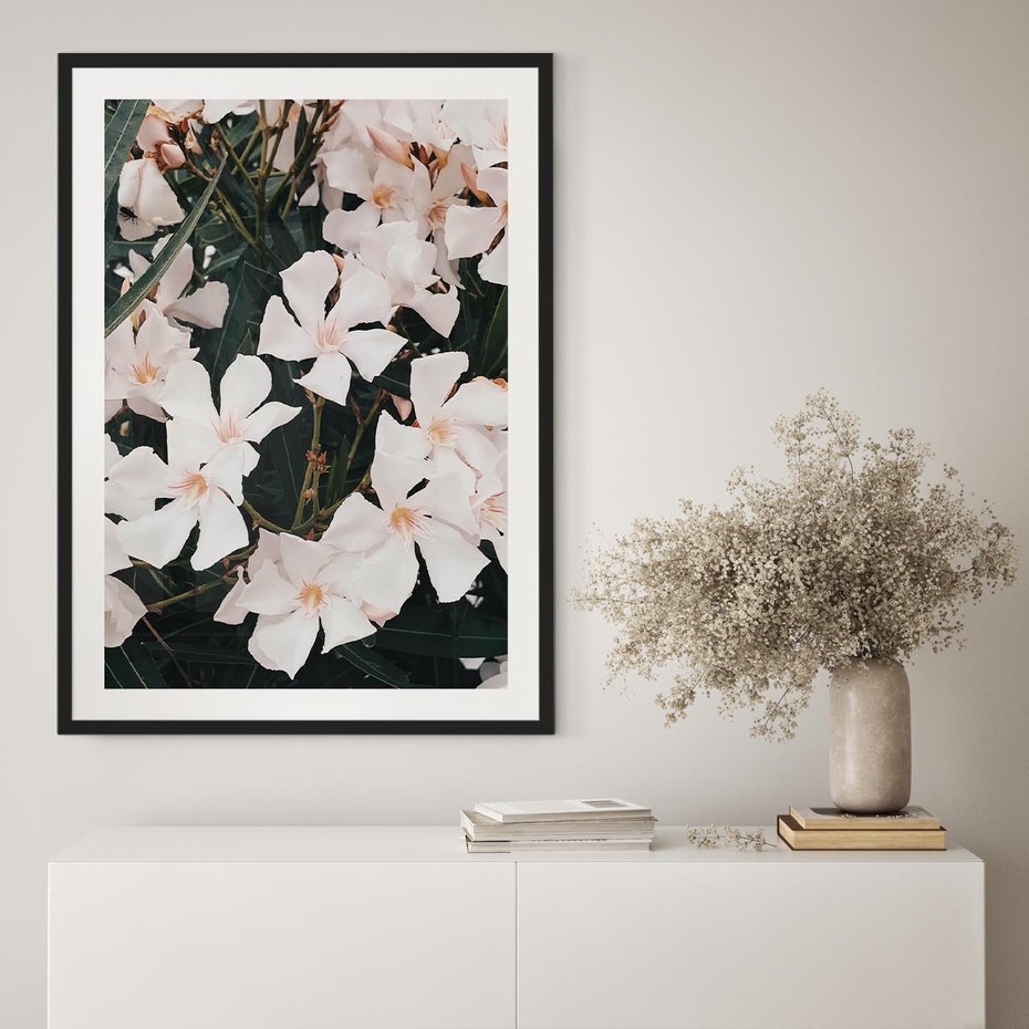 Plakat bez ramy 30x40 - Egzotyczna Uroda - białe kwiaty, tropikalne kwiaty