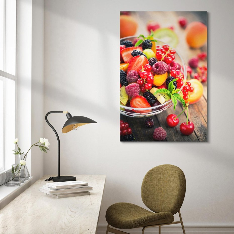 Obraz na płótnie 50x70 - Smakowite Porywy - owoce, jedzenie