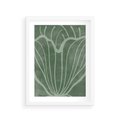 Plakat w ramie 30x40 - Zieleń Kształtująca Spokój - zielony plakat, roślinne inspiracje - rama biała
