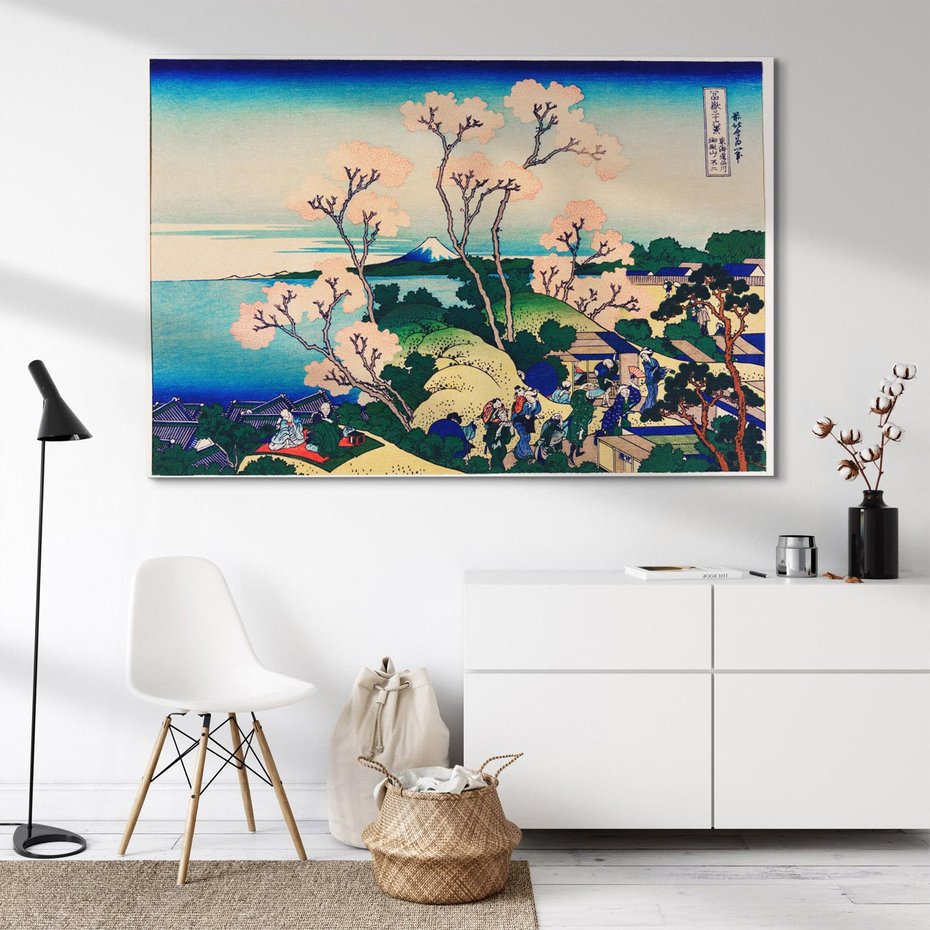 Obraz na płótnie 100x70 - "Goten-Yama Hill, Shinagawa on the Tokaido" Katsushika Hokusai - Reprodukcja - reprodukcja, obraz na płótnie