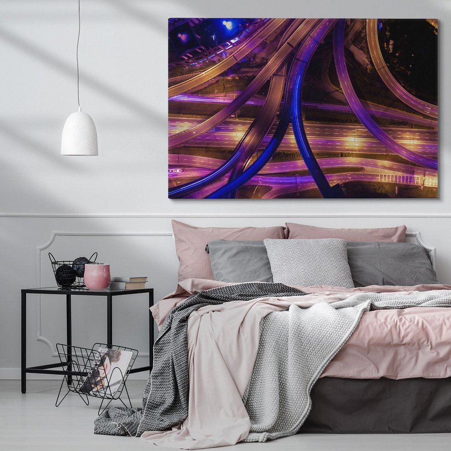 Obraz na płótnie 120x80 - Wiadukty i autostrada - Węzeł drogowy w USA - wiadukty, autostrada