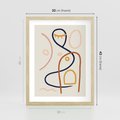 Plakat w ramie 30x40 - Mgnienie Oka - abstrakcja w stylu picasso, beżowe tło - rama drewno