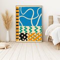 Obraz w ramie 50x70 - Etno Boho - etno ornamenty, boho klimat - rama drewno