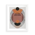 Plakat w ramie 40x50 - Abstrakcja w Odcieniach Brązu i Beżu - geometria, abstrakcyjna grafika - rama biała