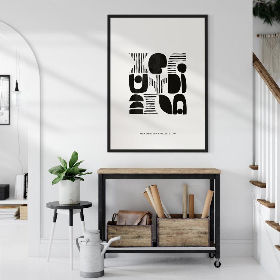 Plakat bez ramy 50x70 - Taniec Dziwacznych Kresek - minimalistyczny plakat, czarno biały