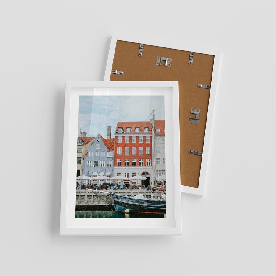 Plakat w ramie 30x40 - Miejska Dynamika - Dania, Kopehaga - rama biała