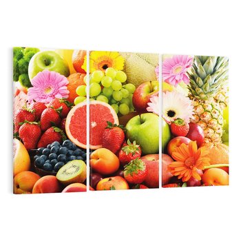 Obraz na płótnie 120x80 - Smakowite owocowe zbiory - owoce, winogrona