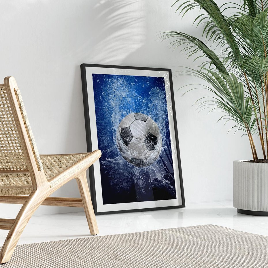 Plakat w ramie 50x70 - Młodzieżowy Zapał - piłka, młodzieżowy - rama czarna