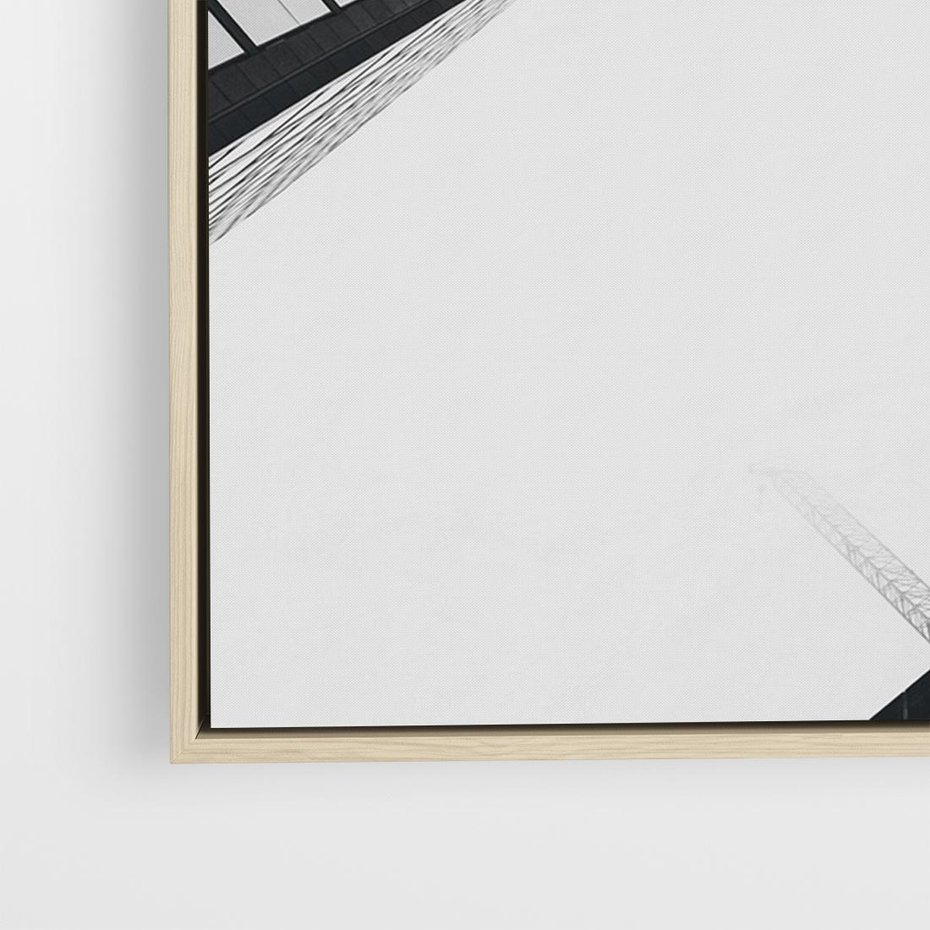 Obraz w ramie 100x70 - Nowoczesna Dynamika - perspektywa, wieżowce - rama drewno