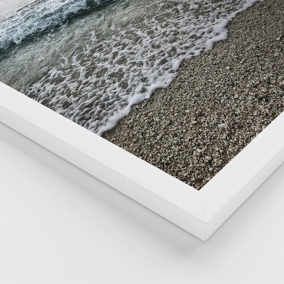 Zestaw obrazy w ramie 30x40 galeria - Plaża, morze, tryptyk - rama biała