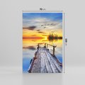Obraz na płótnie 70x100 - Zachód słońca na pomostach - zachód, słońca