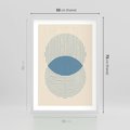 Plakat w ramie 50x70 - Wnętrza Refleksji - geometryczne kształty, koła - rama biała
