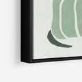 Obraz w ramie 50x70 - Zielona Równowaga - abstrakcyjny zielony ślimak, skandynawski design - rama czarna