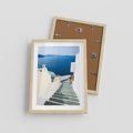 Plakat w ramie 30x40 - Malowniczy urok wyspy - Santorini, schodki - rama drewno