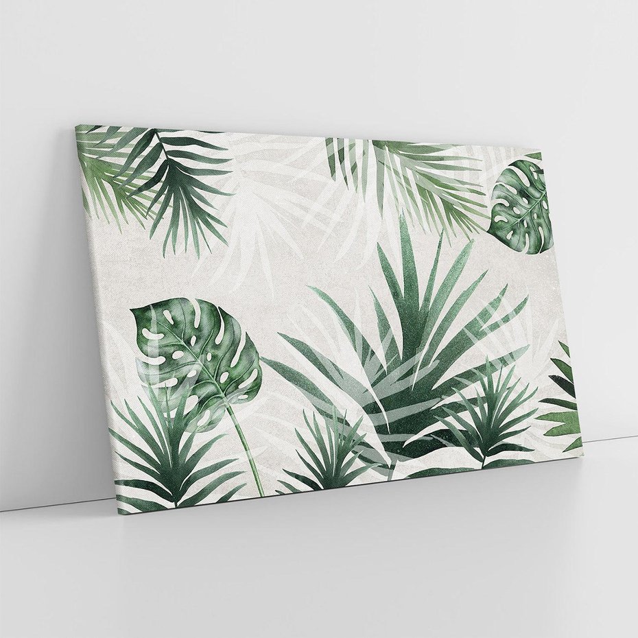 Obraz na płótnie 70x50 - Tropikalne Akwarele - tropikalne liście, akwarela