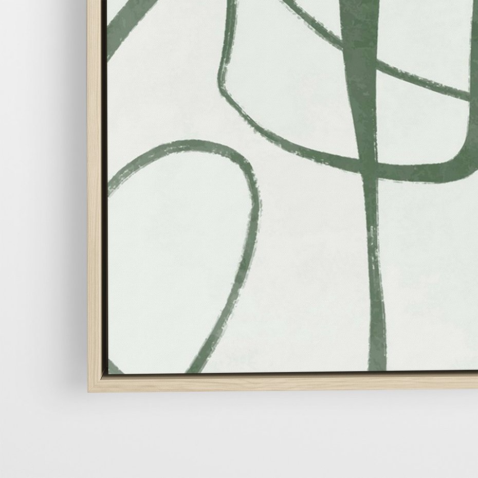 Obraz w ramie 50x70 - Zielony Spokój - zielona abstrakcja, spokojny plakat - rama drewno