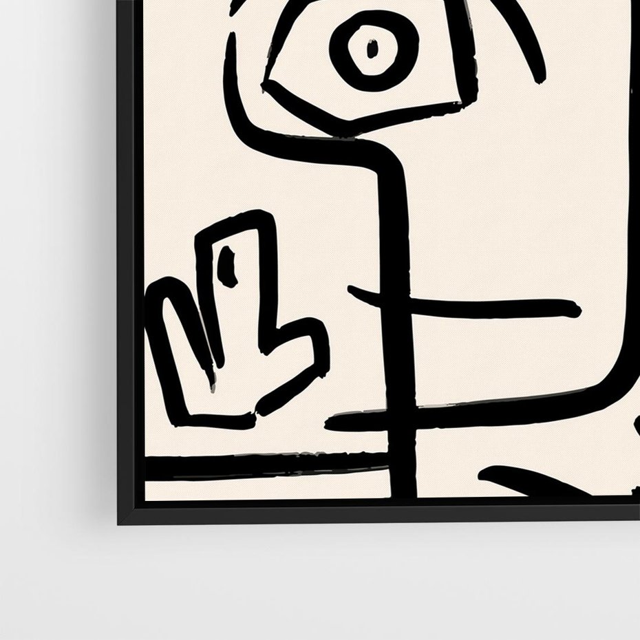 Obraz w ramie 50x50 - Ekspresyjne Odbicia Współczesności - abstrakcyjna grafika, minimalizm - rama czarna