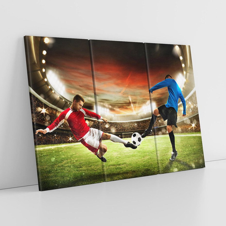 Obraz na płótnie 120x80 - Magia stadionowego futbolu - piłka nożna, stadion