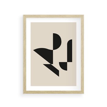 Plakat w ramie 50x70 - Rozkwitająca Abstrakcja - abstrakcyjne geometryczne kształty, minimalizm - rama drewno