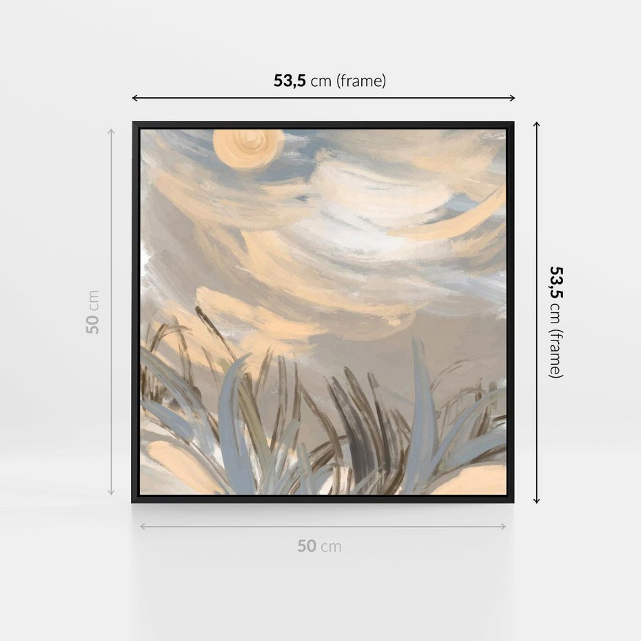 Obraz w ramie 50x50 - Światłości Taniec - akwarela, obraz - rama czarna