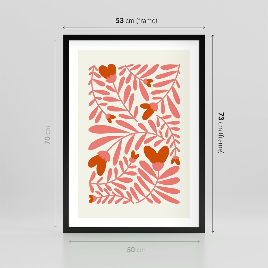 Plakat w ramie 50x70 - Taniec komplementarnych barw - kwiaty, pastelowe kolory - rama czarna