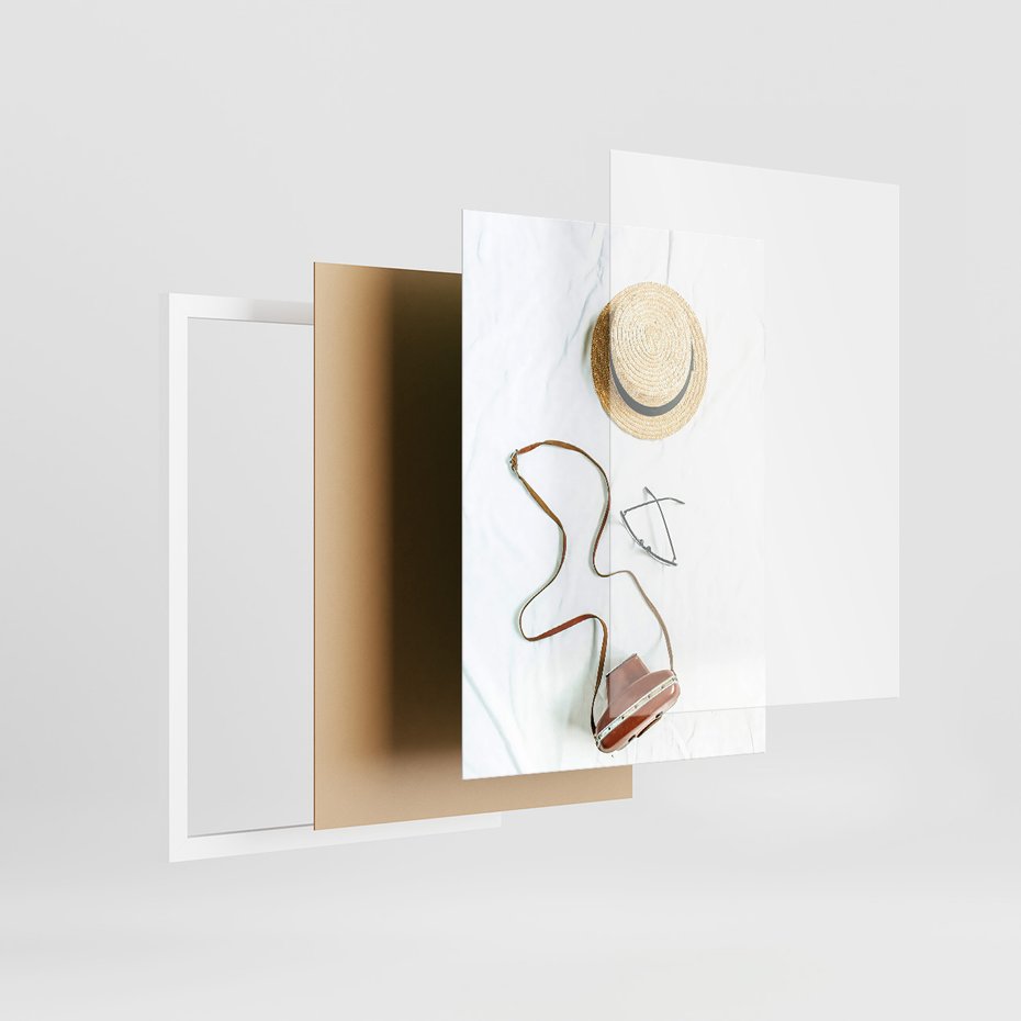 Zestaw obrazy w ramie 40x50 galeria - Kawa, podróż, kapelusz, boho - rama biała