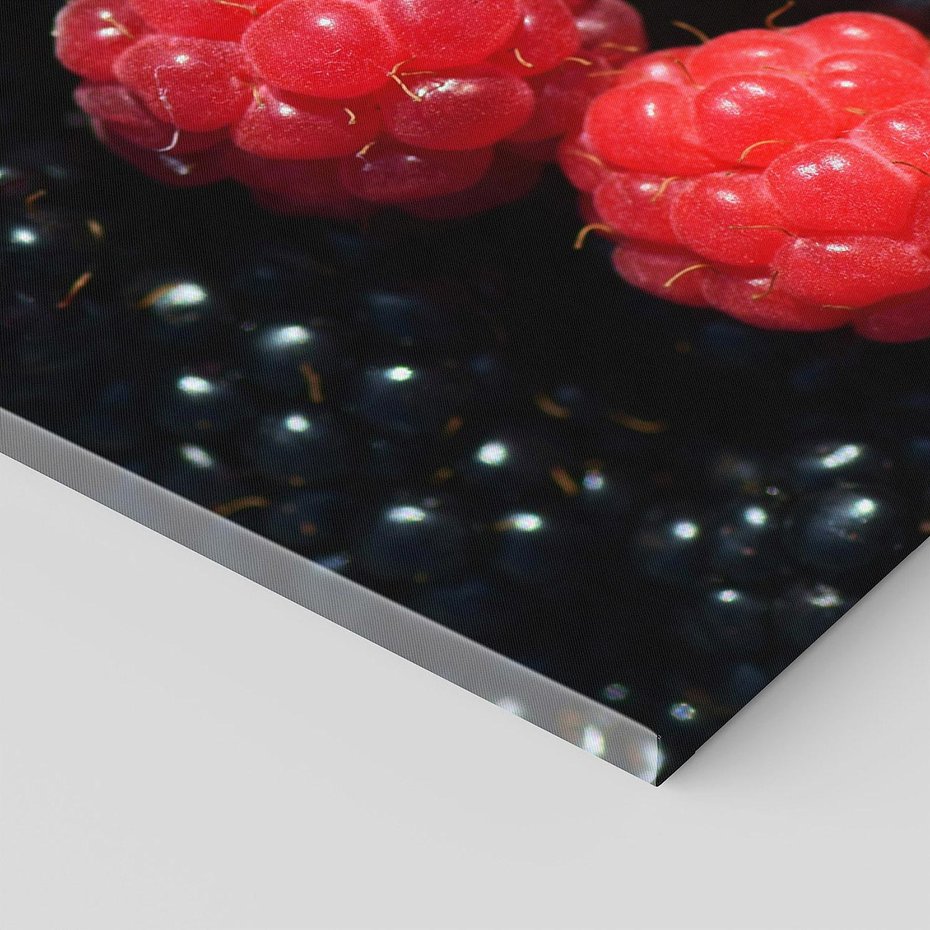 Obraz na płótnie 120x40 - Maliny Soczysta Eksplozja - maliny, owoce