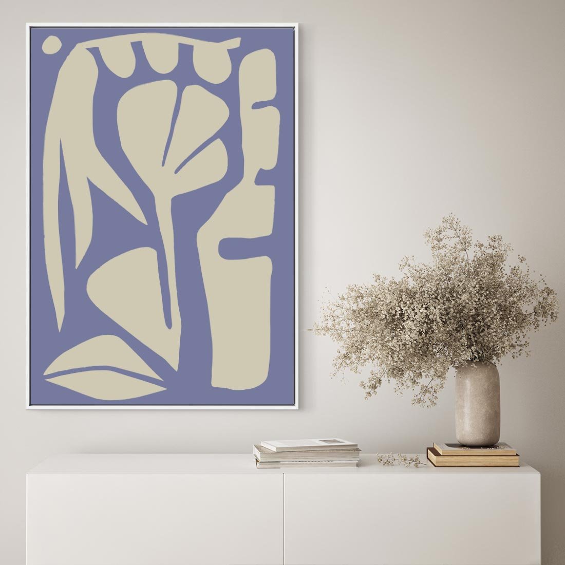 Obraz w ramie 50x70 - Echa Wizualnej Transcendencji - skandynawski styl, plakat - rama biała