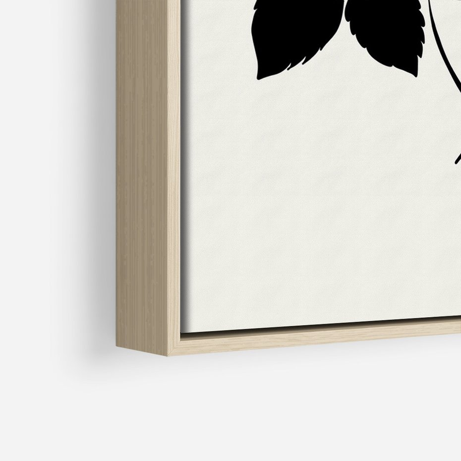 Obraz w ramie 50x70 - Poezja kwiecistej kreski - kwiaty, minimalistyczne - rama drewno