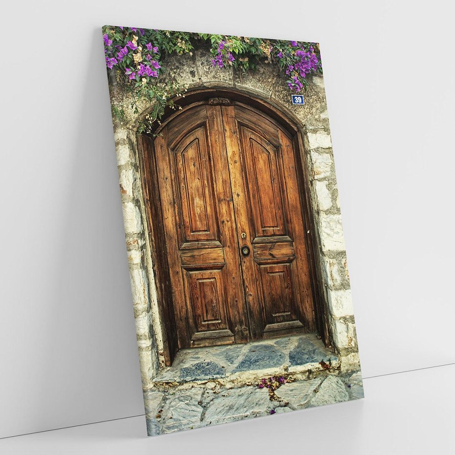 Obraz na płótnie 80x120 - Tajemnicze stare drzwi - stare, drzwi