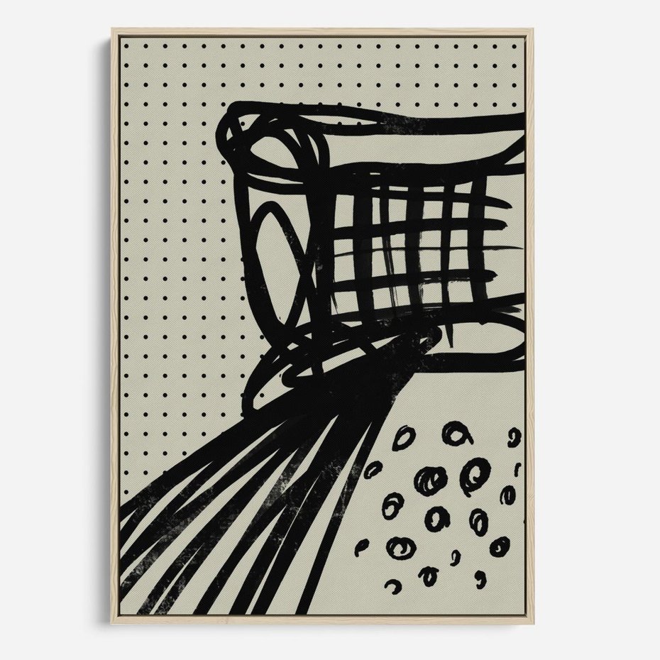 Obraz w ramie 70x100 - Złudne Kontemplacje - abstrakcyjna mroczna kompozycja, nieregularne - rama drewno